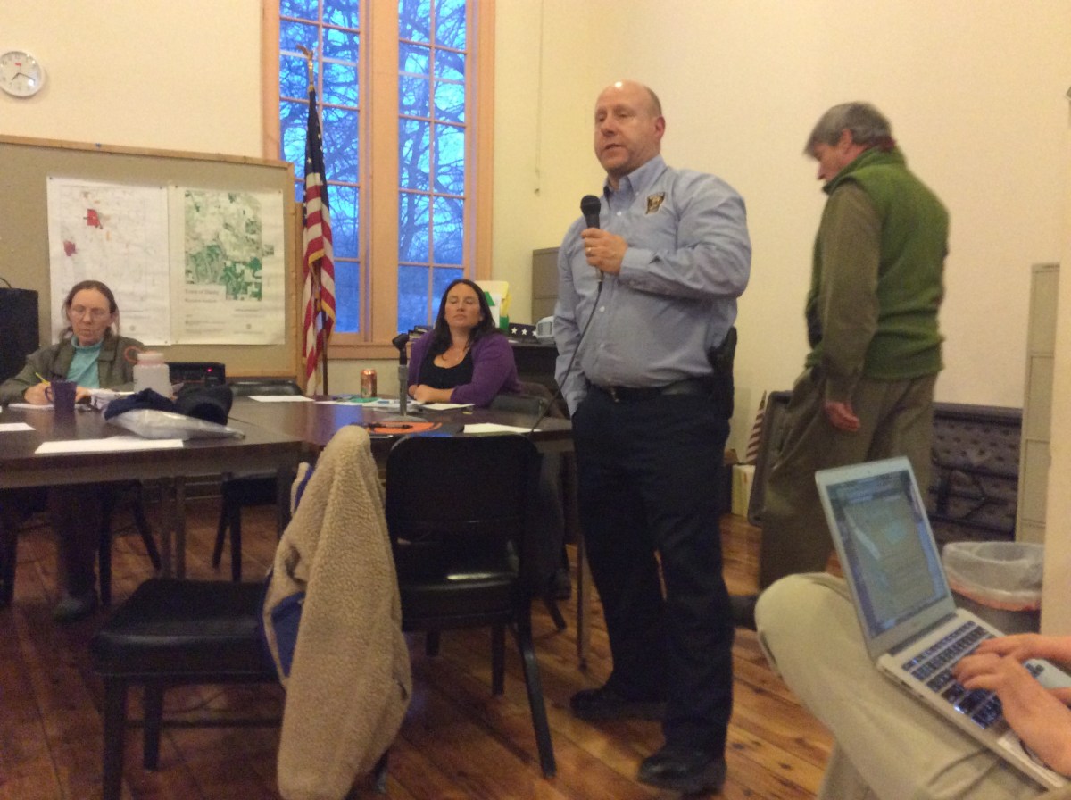 A representative from the Tompkins County Sheriff's Department tells Danby residents that there is no law preventing the level III sex offenders from moving in.